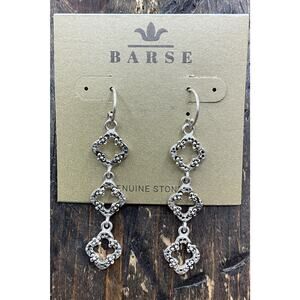 Barse Lucky Clover Earrings- Silver- NWT